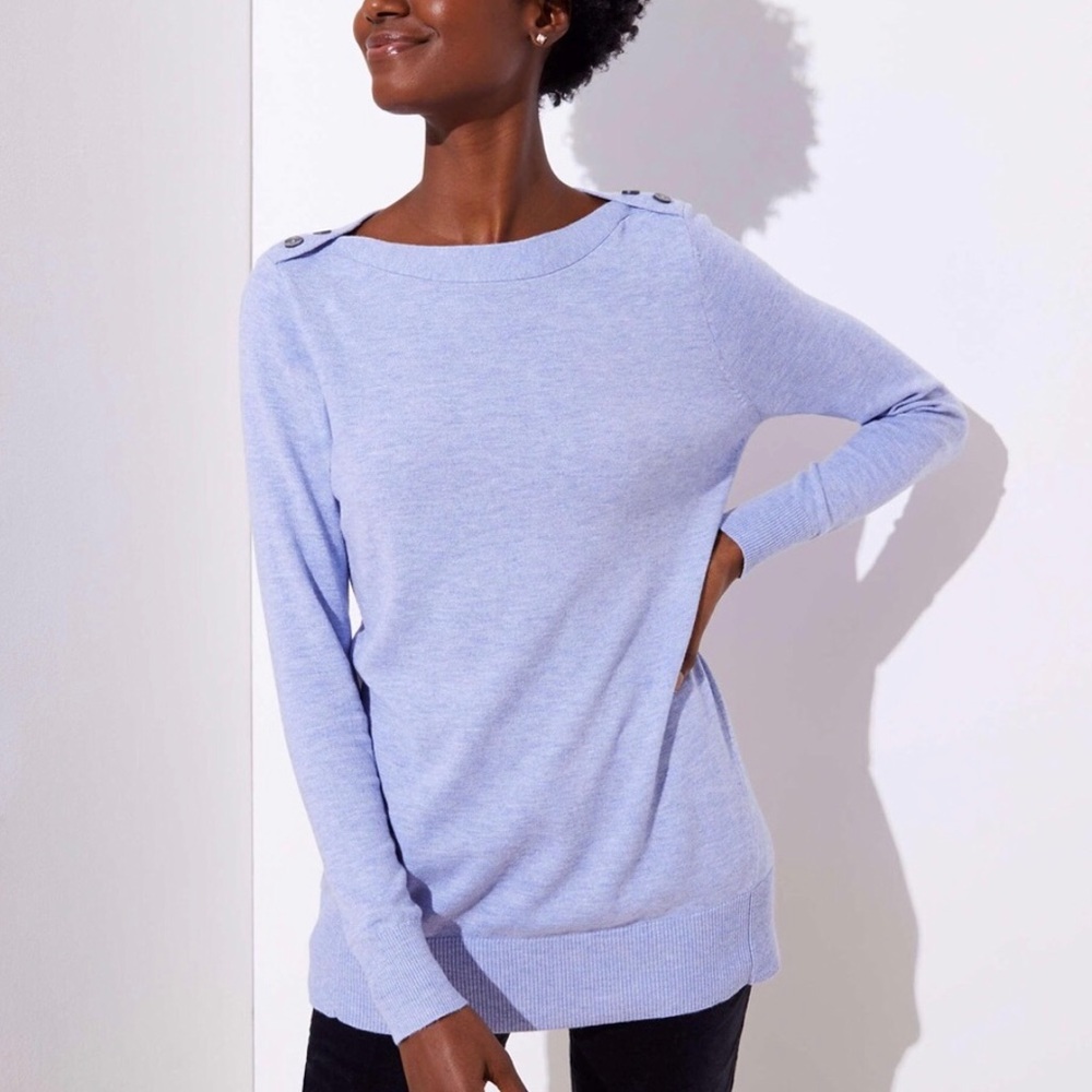 LOFT Shoulder Button Tunic Sweater